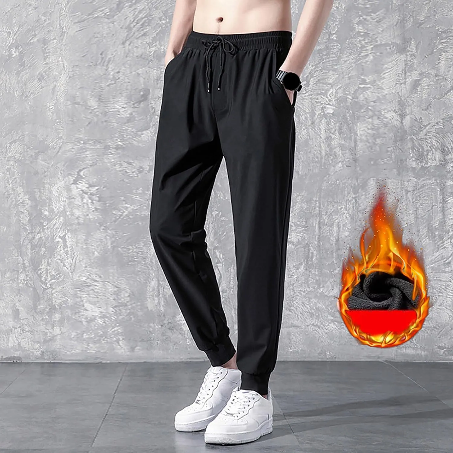 2023 Men's Lightweight Joggers Fleece Cargo Hiking Pants Track Running Workout Sweatpants Travel Golf Casual Outdoor Pants