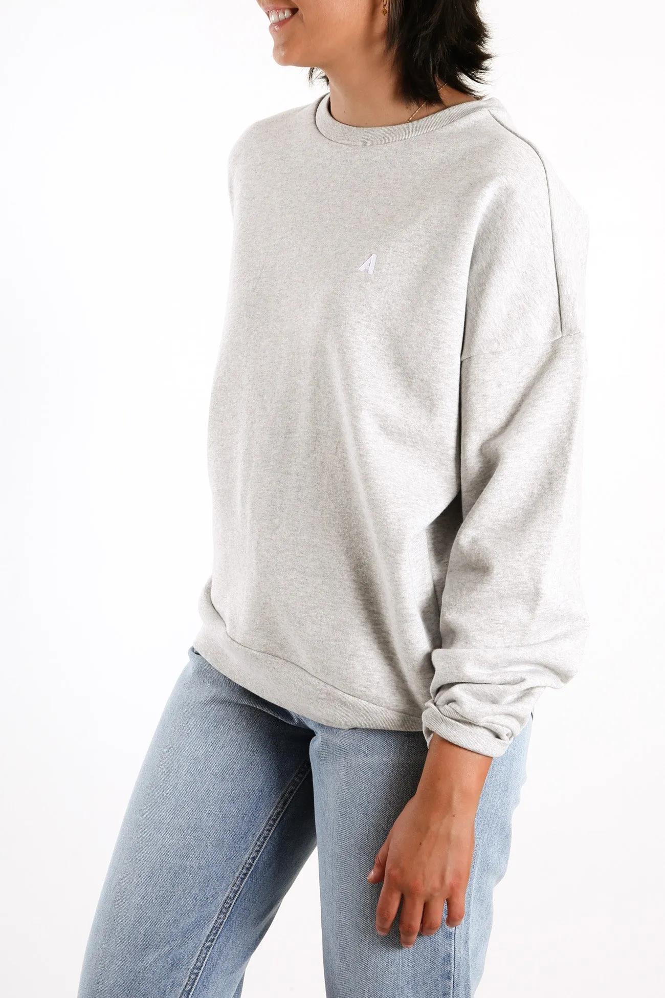 A Oversized Sweater A Logo Grey Marle