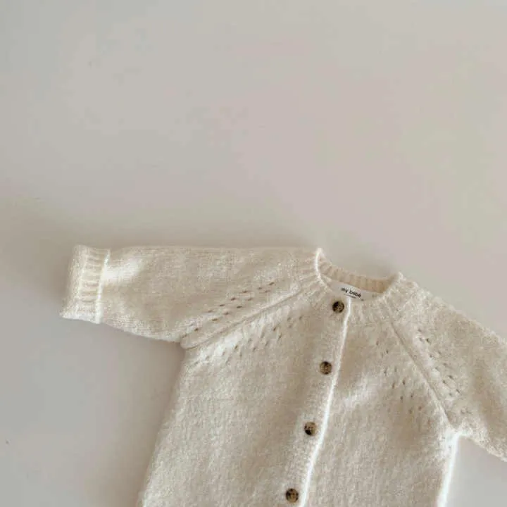 Baby Long Knit Organic Cotton Knitted-سترة كارديجان طويلة