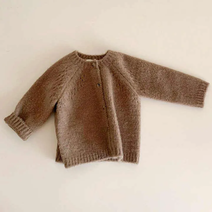 Baby Long Knit Organic Cotton Knitted-سترة كارديجان طويلة
