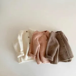 Baby Long Knit Organic Cotton Knitted-سترة كارديجان طويلة