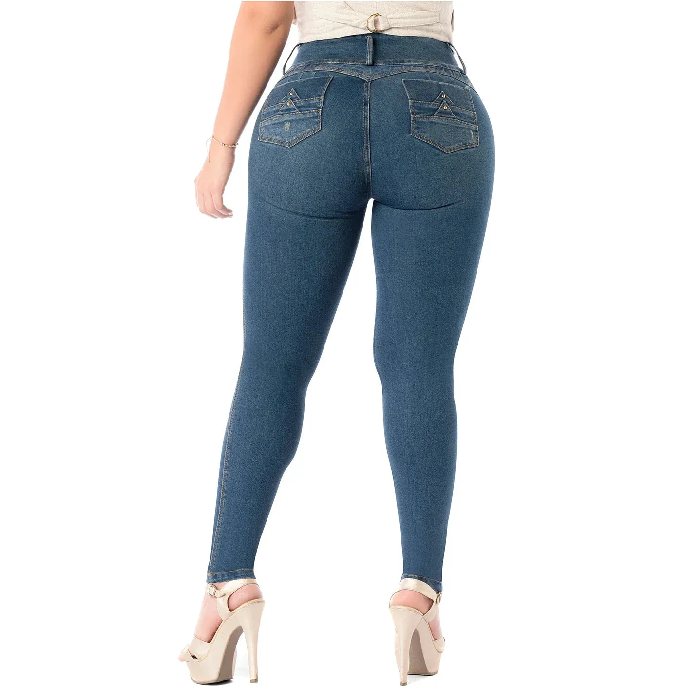 Butt Lifting Colombian Jeans in Dark Blue FCS2405