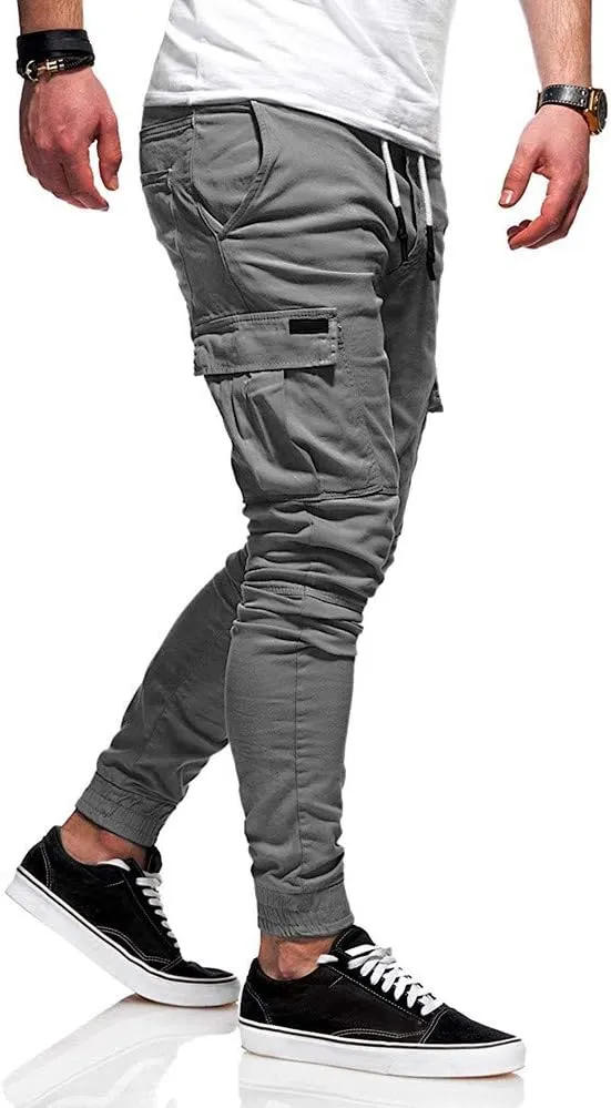 Cargo Pants for Men Big and Tall Baggy Pants with Zipper Pockets Man's Lightweight Hiking Ripstop Cargo Pants Regular