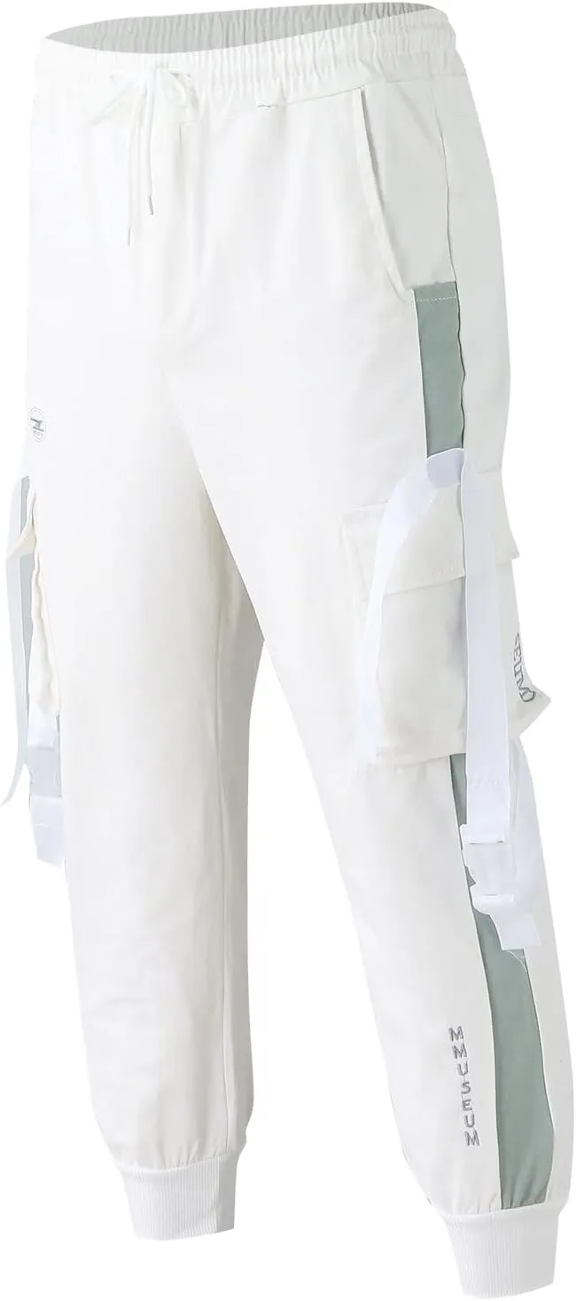 Cargo Pants for Men Big and Tall Open Bottom Straight Leg Loose Fit Baggy Athletic Jogger Pant Men's Jogger Sweatpant