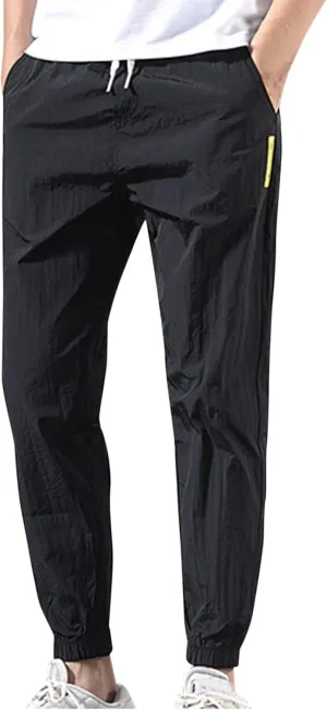 Cargo Pants for Men Cotton Linen Wild Workout Joggers Tapered Leg Work Sweatpants for Men with Pockets Hiking Trousers