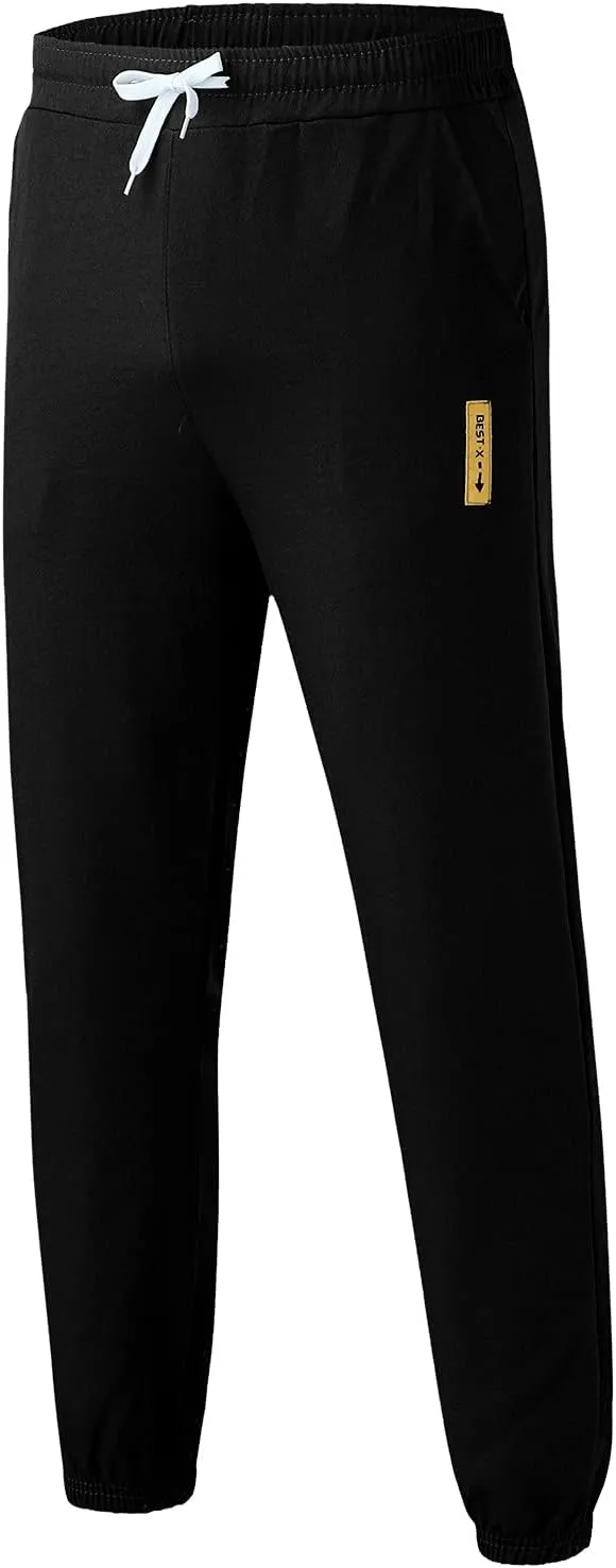 Cargo Pants for Men Cotton Linen Wild Workout Joggers Tapered Leg Work Sweatpants for Men with Pockets Hiking Trousers