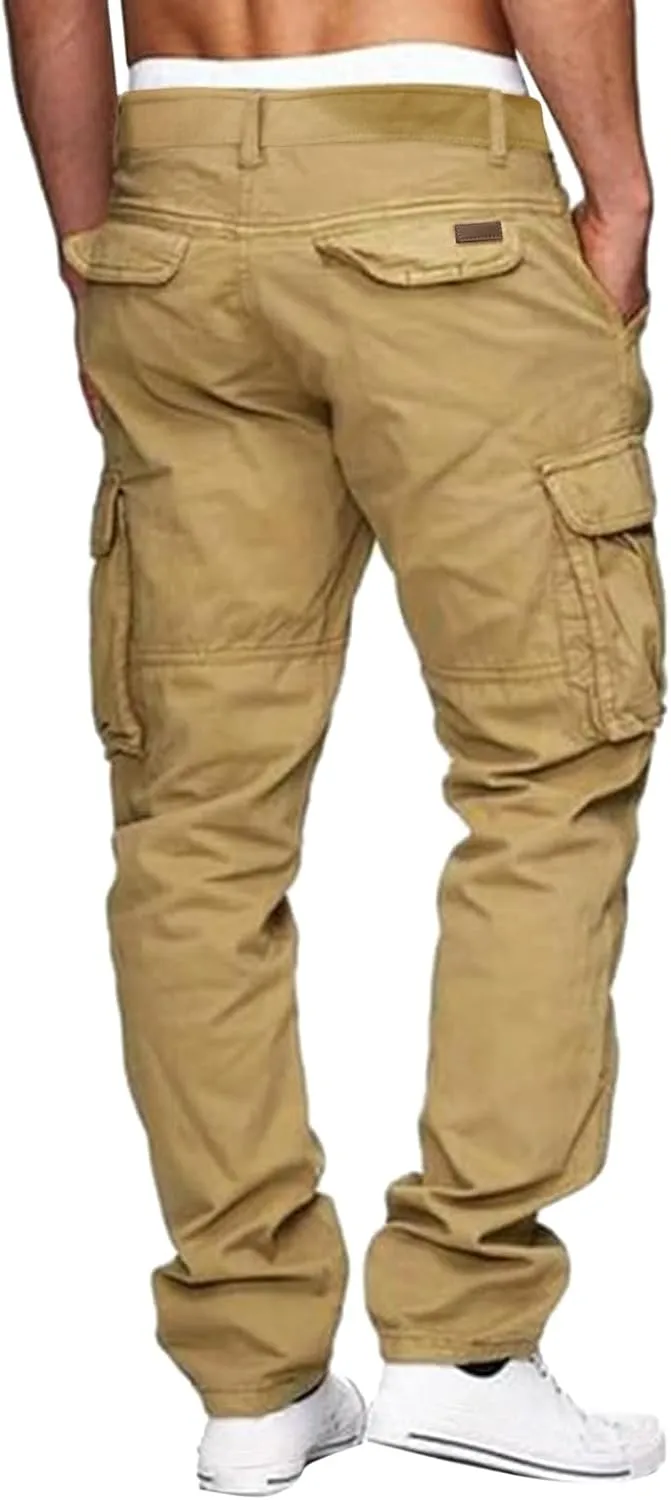Cargo Pants for Men Slim Fit Solid Quick Dry Summer Travel Hiking Outfits Stylish Street Fashion Trousers
