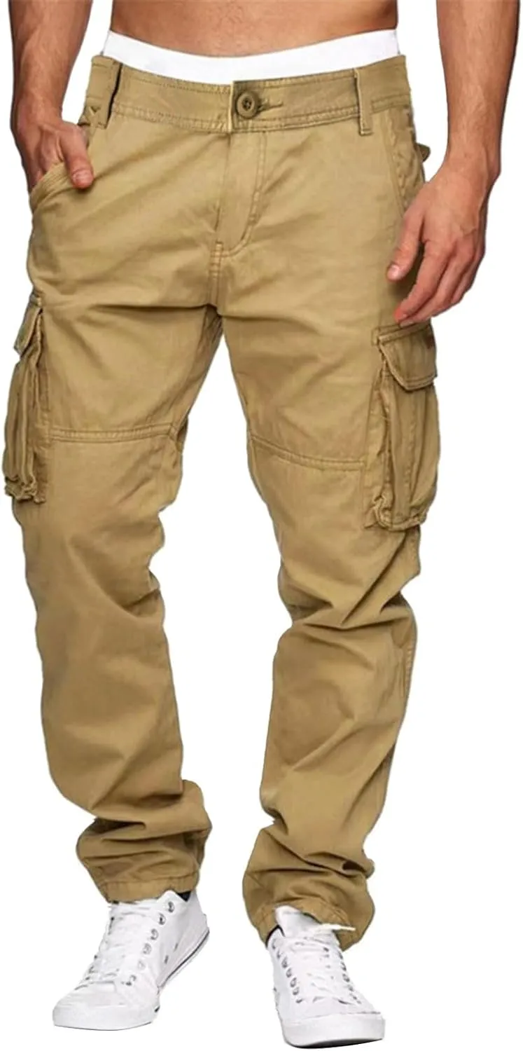 Cargo Pants for Men Slim Fit Solid Quick Dry Summer Travel Hiking Outfits Stylish Street Fashion Trousers