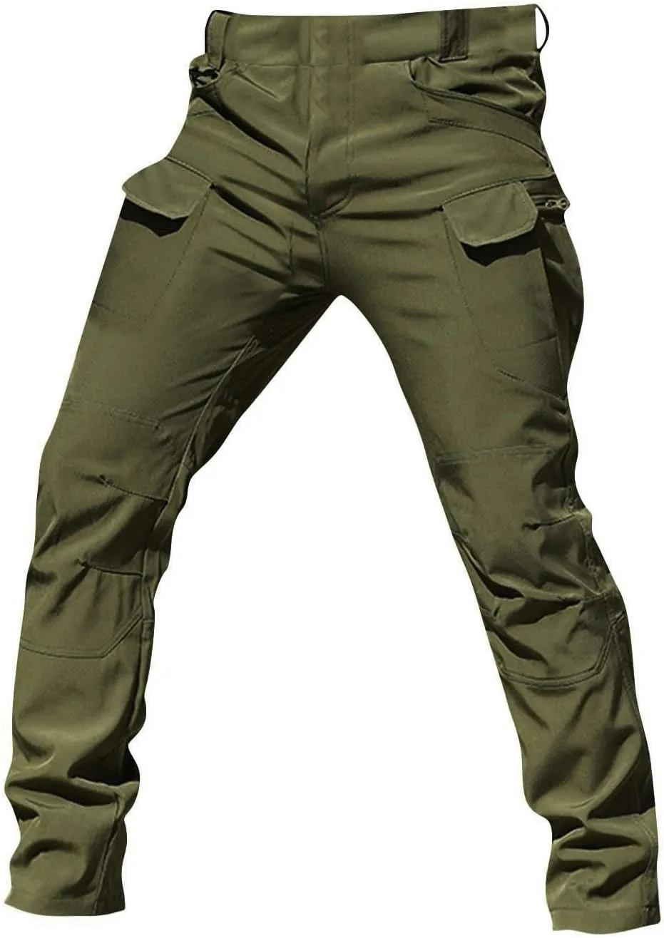 Cargo Pants Men Multi Pockets Athletic Fit Y2K Pants Fashion Stretch Loose Fit Pants Casual Travel Trousers Casual