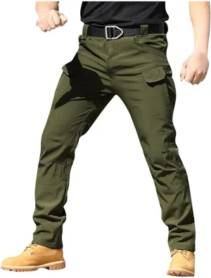Cargo Pants Men Multi Pockets Athletic Fit Y2K Pants Fashion Stretch Loose Fit Pants Casual Travel Trousers Casual