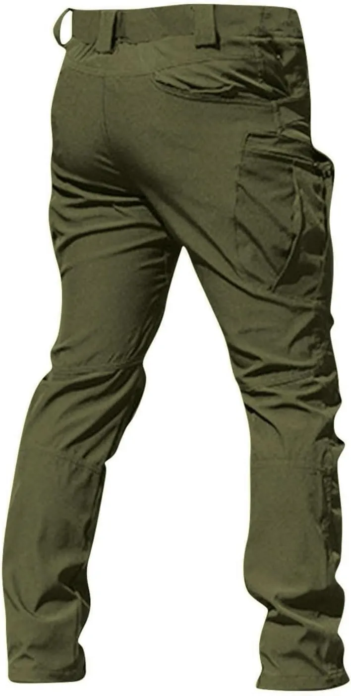 Cargo Pants Men Multi Pockets Athletic Fit Y2K Pants Fashion Stretch Loose Fit Pants Casual Travel Trousers Casual