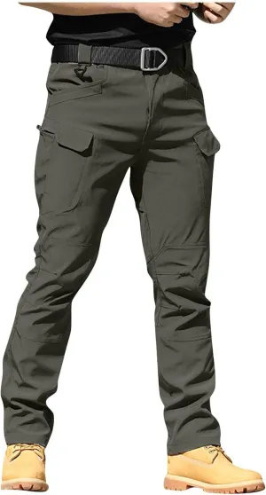 Cargo Pants Mens Slim Fit Multi Pockets Hiking Pants Ripstop Stretch Stylish Baggy Pants Y2K Tactical Trousers 2025