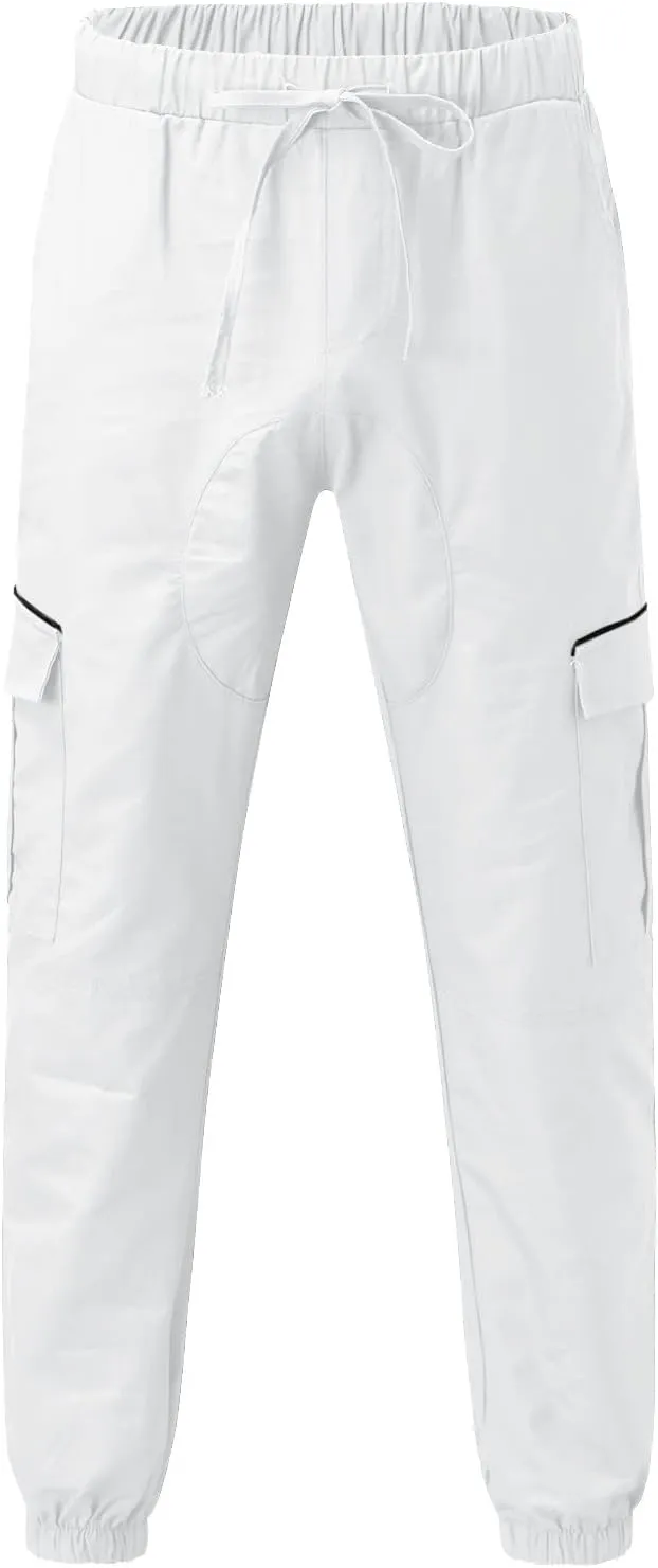 Cargo Trousers for Men Outdoor Jogging Workout Running Gym Regular Fit Mens Joggers Sweatpants Lightweight Drawstring