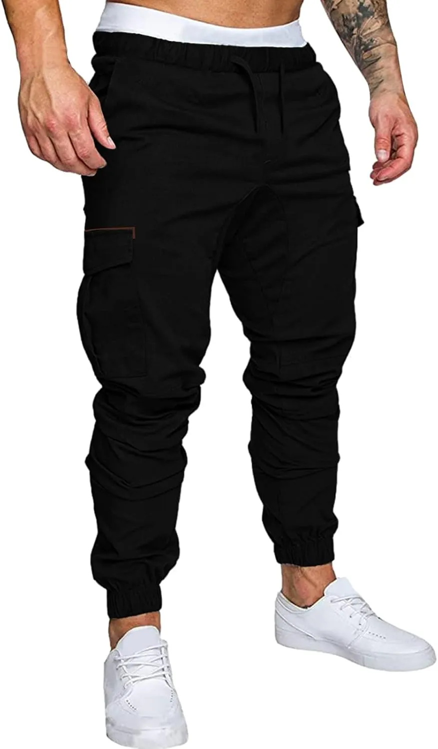 Cargo Trousers for Men Outdoor Jogging Workout Running Gym Regular Fit Mens Joggers Sweatpants Lightweight Drawstring