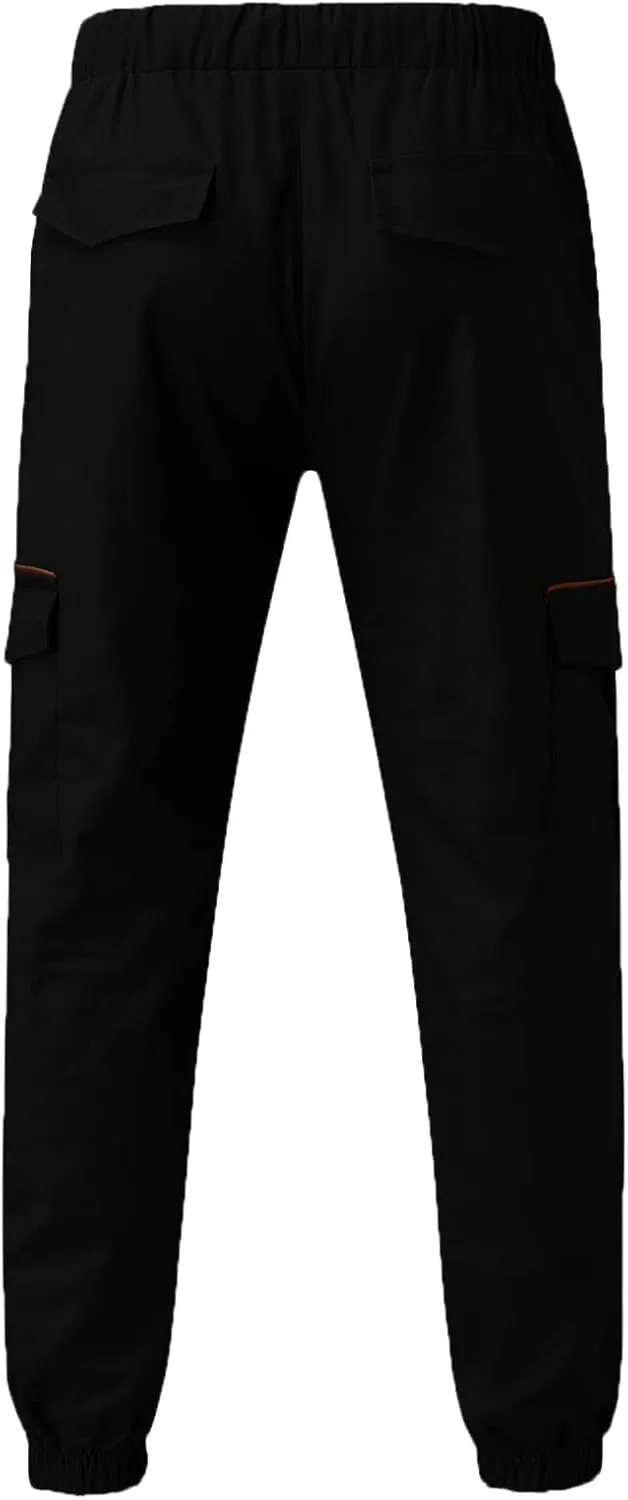 Cargo Trousers for Men Outdoor Jogging Workout Running Gym Regular Fit Mens Joggers Sweatpants Lightweight Drawstring