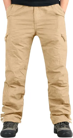 Cargo Trousers for Men with Pockets Mens Cargo Pants Casual Drawstring Athletic Jogger Sports Outdoor Trousers Mens