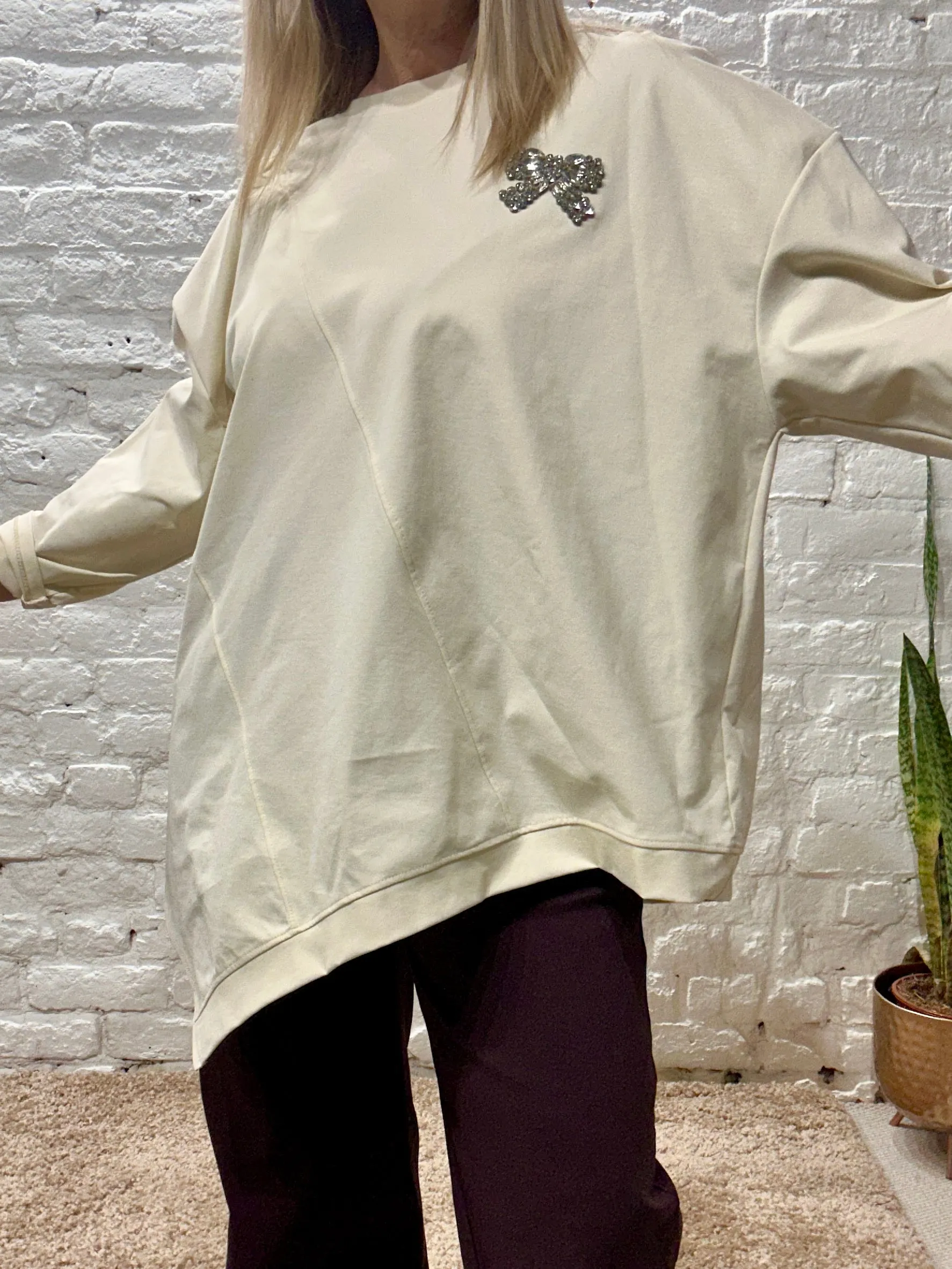 Chelsea Diamant Bling Bow Lux Luna Tunic Lounge Top