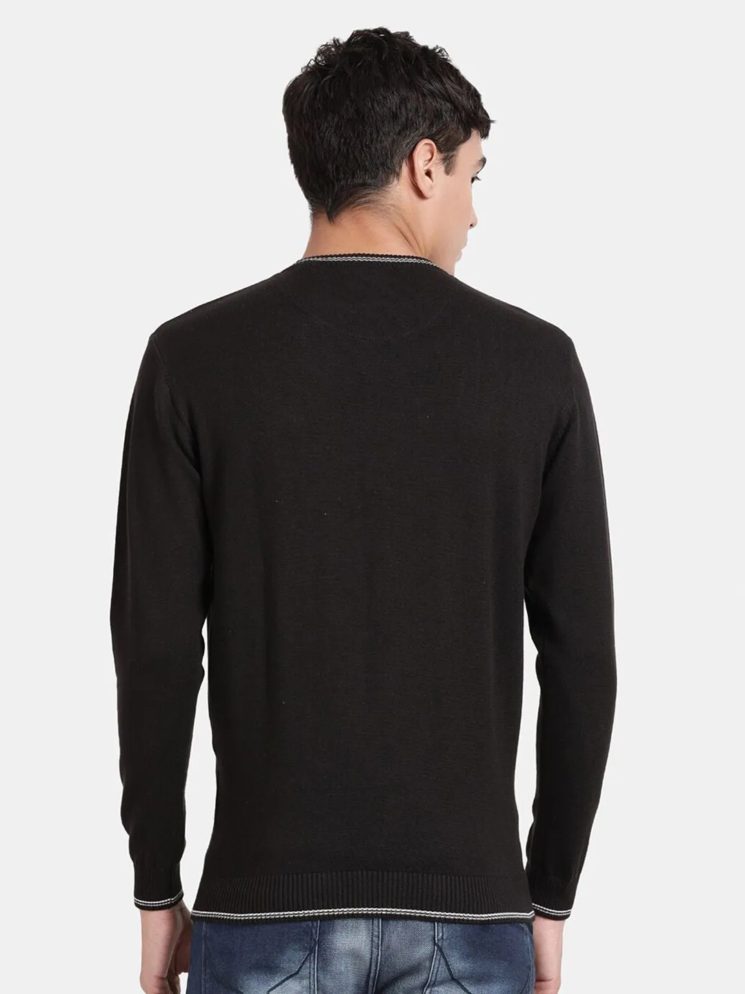 Crew Neck Black Full Sleeve Pullover