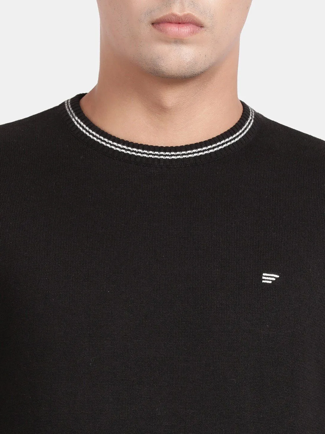 Crew Neck Black Full Sleeve Pullover