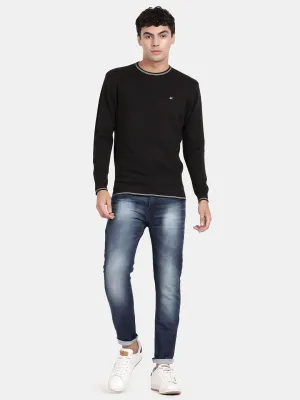Crew Neck Black Full Sleeve Pullover