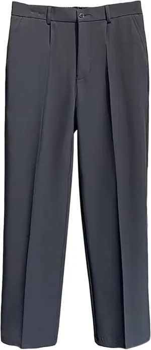 DGHM-JLMY Men's Fashion Wide Leg Casual Mop Pants Flat Front Slim Fit Pant Wear Relaxed Fit Straight Leg Pant