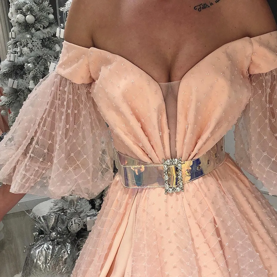 Flashy Off-Shoulder Evening Dress
