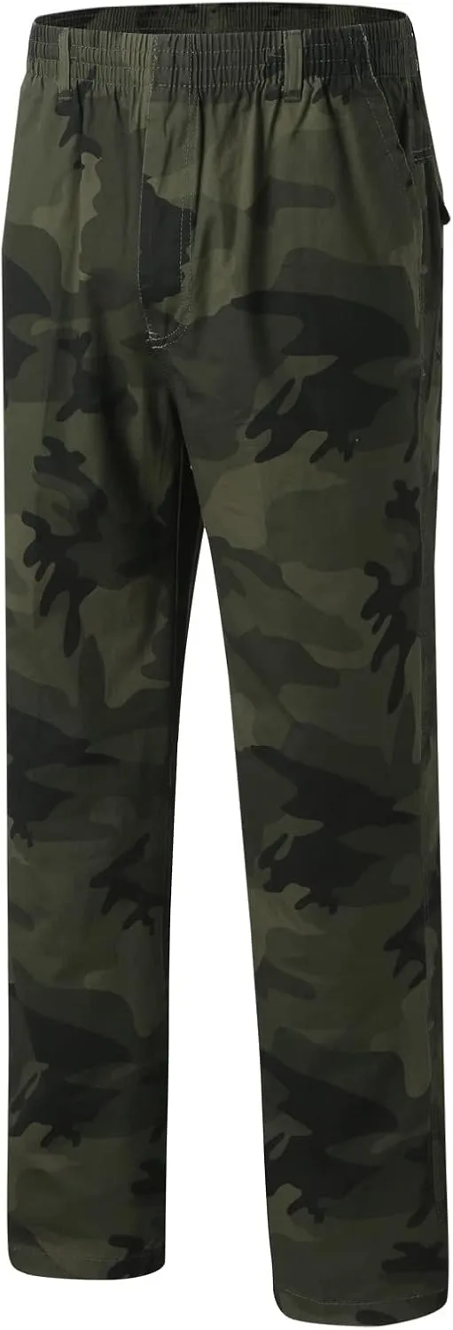 GIERIDUC Men's Fleece Cargo Sweatpants Big and Tall Cargo Pants for Men Half Long Half Short Pants Mens Wide Corduroy Pants