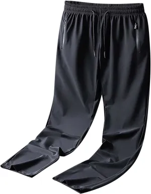 GIERIDUC Mens Joggers Sweatpants Open Bottom Straight Leg Casual Hearm Pants Loose Fit Running Athletic Yoga Pant with Pocket