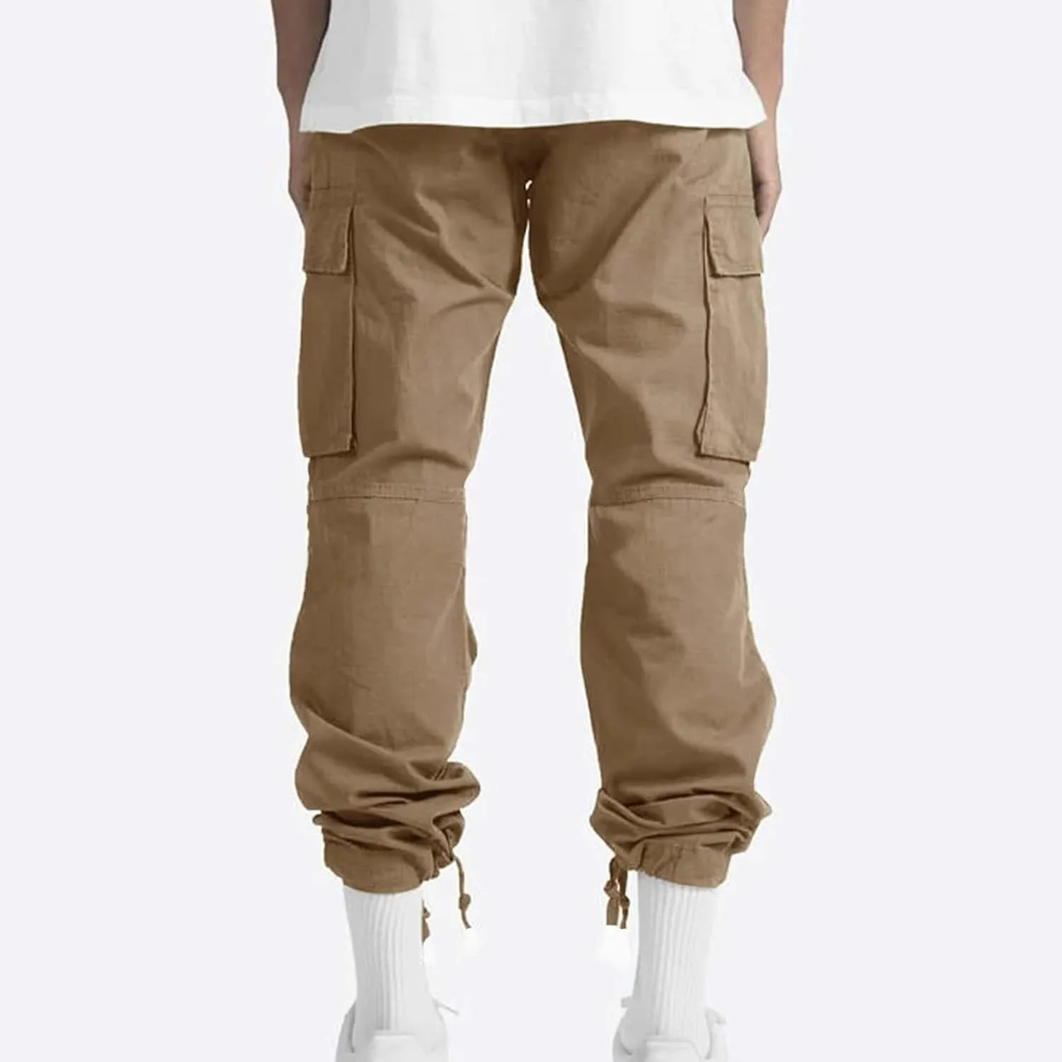 GOFULY Cargo Pants for Men Baggy Elastic Waist Drawstring Pants Pockets Pants Stretch Casual Fall Winter Joggers Trousers