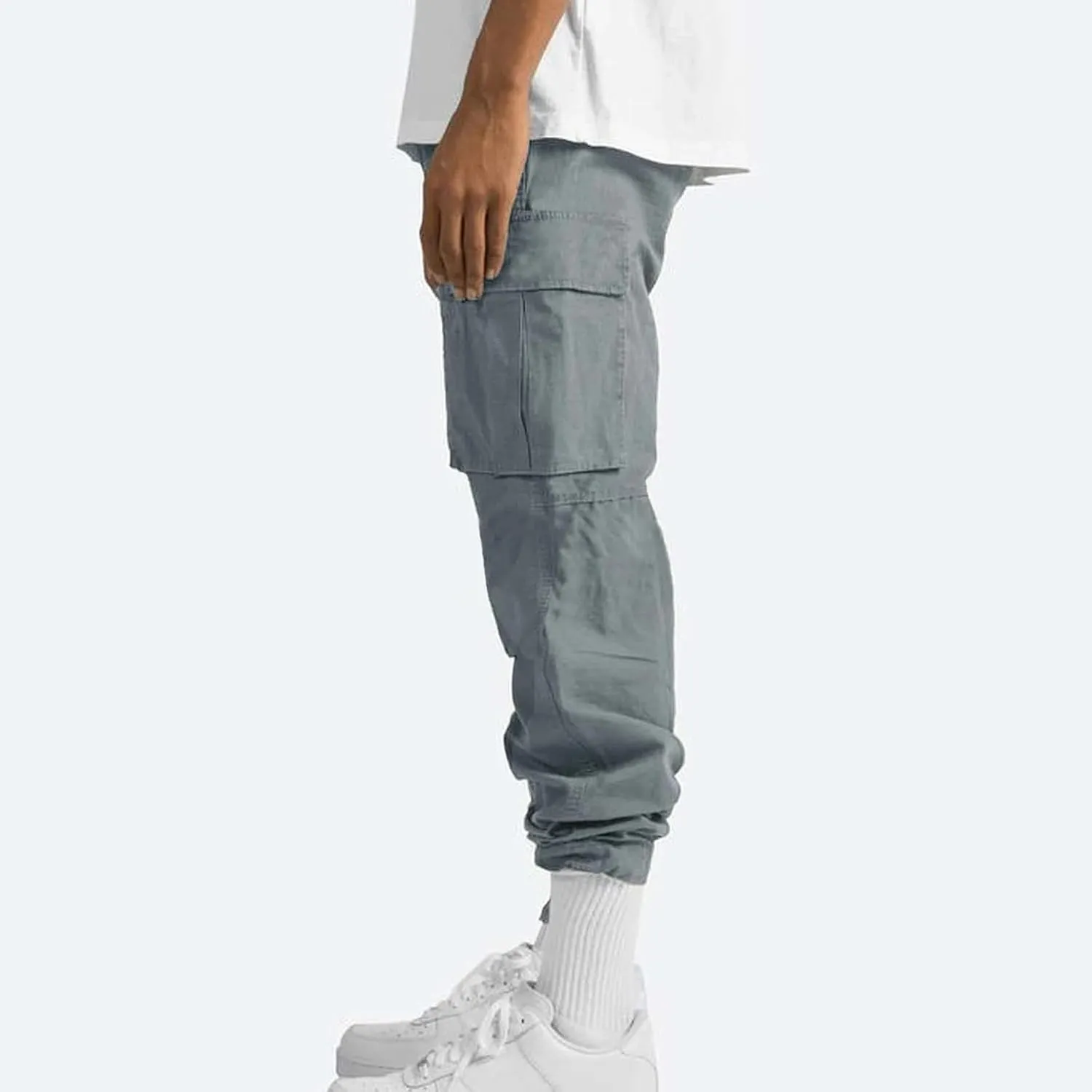 GOFULY Cargo Pants for Men Casual Drawstring Elastic Waist Baggy Sweatpants with Pocket Work Pants Athletic Joggers Trouser