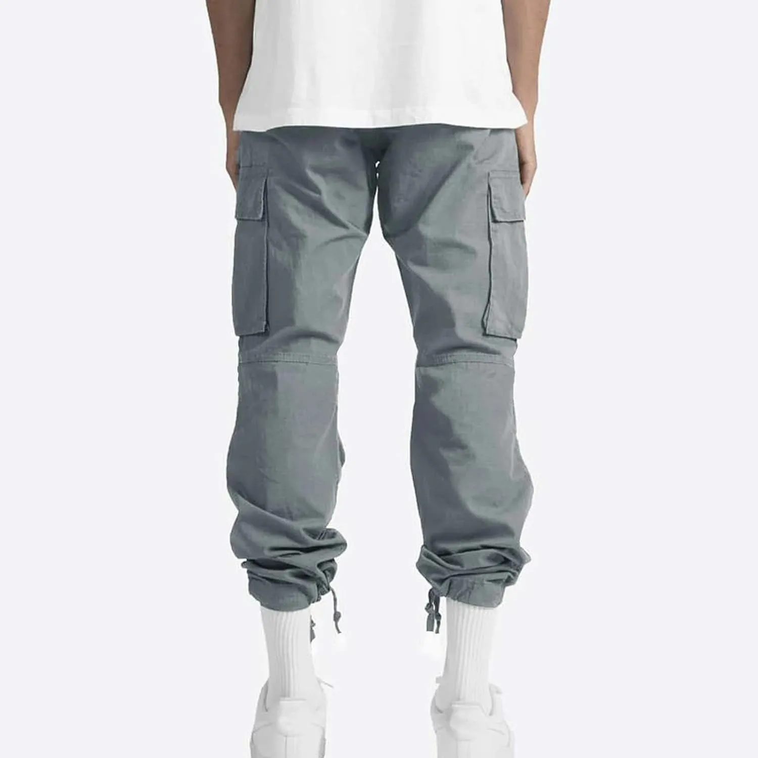 GOFULY Cargo Pants for Men Casual Drawstring Elastic Waist Baggy Sweatpants with Pocket Work Pants Athletic Joggers Trouser