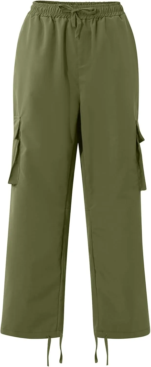 GOFULY Cargo Pants for Men Stretch Elastic Waist Drawstring Hiking Pants with Multi Pockets Sweatpants 2024 Joggers Trouser