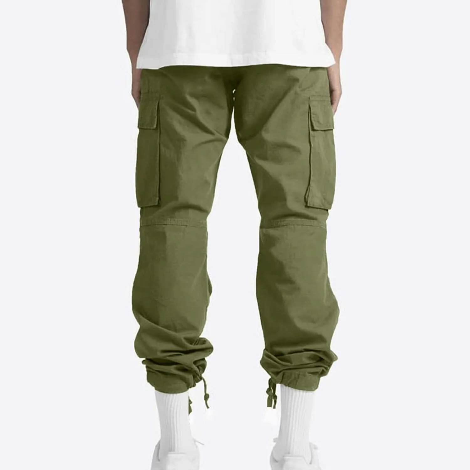 GOFULY Cargo Pants for Men Stretch Elastic Waist Drawstring Hiking Pants with Multi Pockets Sweatpants 2024 Joggers Trouser