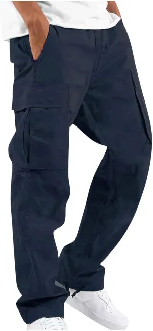 GOFULY Cargo Pants for Men Stretch Elastic Waist Drawstring Hiking Pants with Multi Pockets Sweatpants 2024 Joggers Trouser
