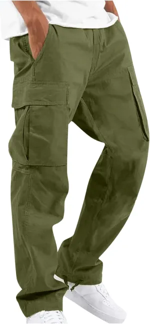 GOFULY Cargo Pants for Men Stretch Elastic Waist Drawstring Hiking Pants with Multi Pockets Sweatpants 2024 Joggers Trouser