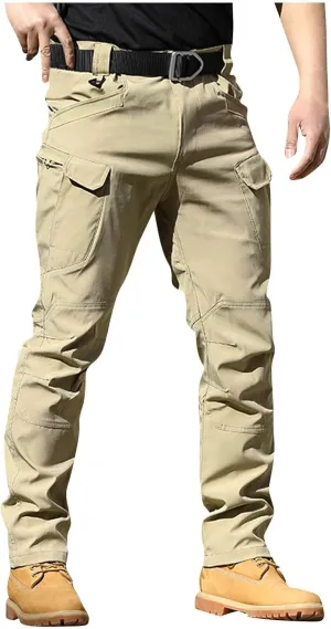 GOFULY Mens Cargo Pants Work Ripstop Stretch Construction Pants Slim Fit Casual Trousers Tall Baggy Pants with Multi Pockets