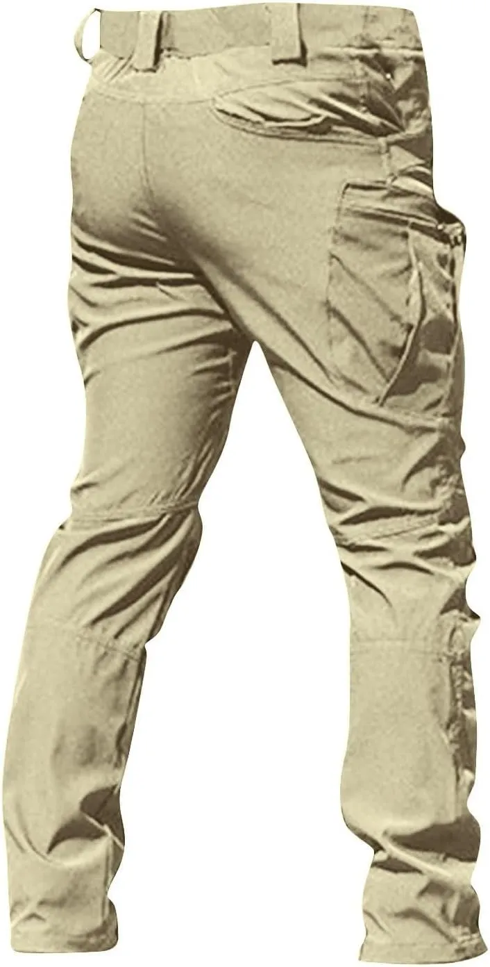 GOFULY Mens Cargo Pants Work Ripstop Stretch Construction Pants Slim Fit Casual Trousers Tall Baggy Pants with Multi Pockets