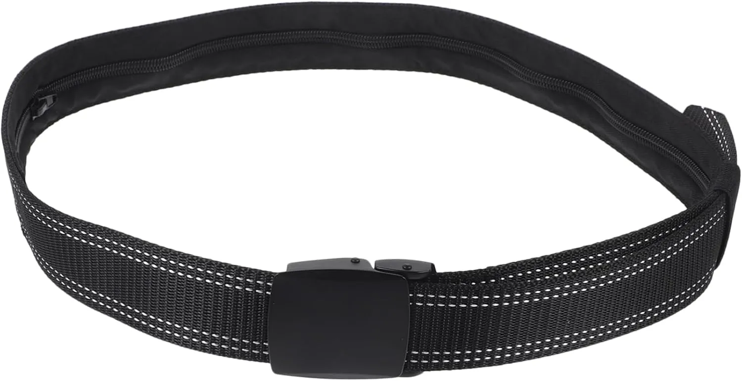 Homoyoyo Men's Fashion Waist Belt Anti-theft Money Belt Alloy Buckle Travel Stylish for Daily and Outdoors