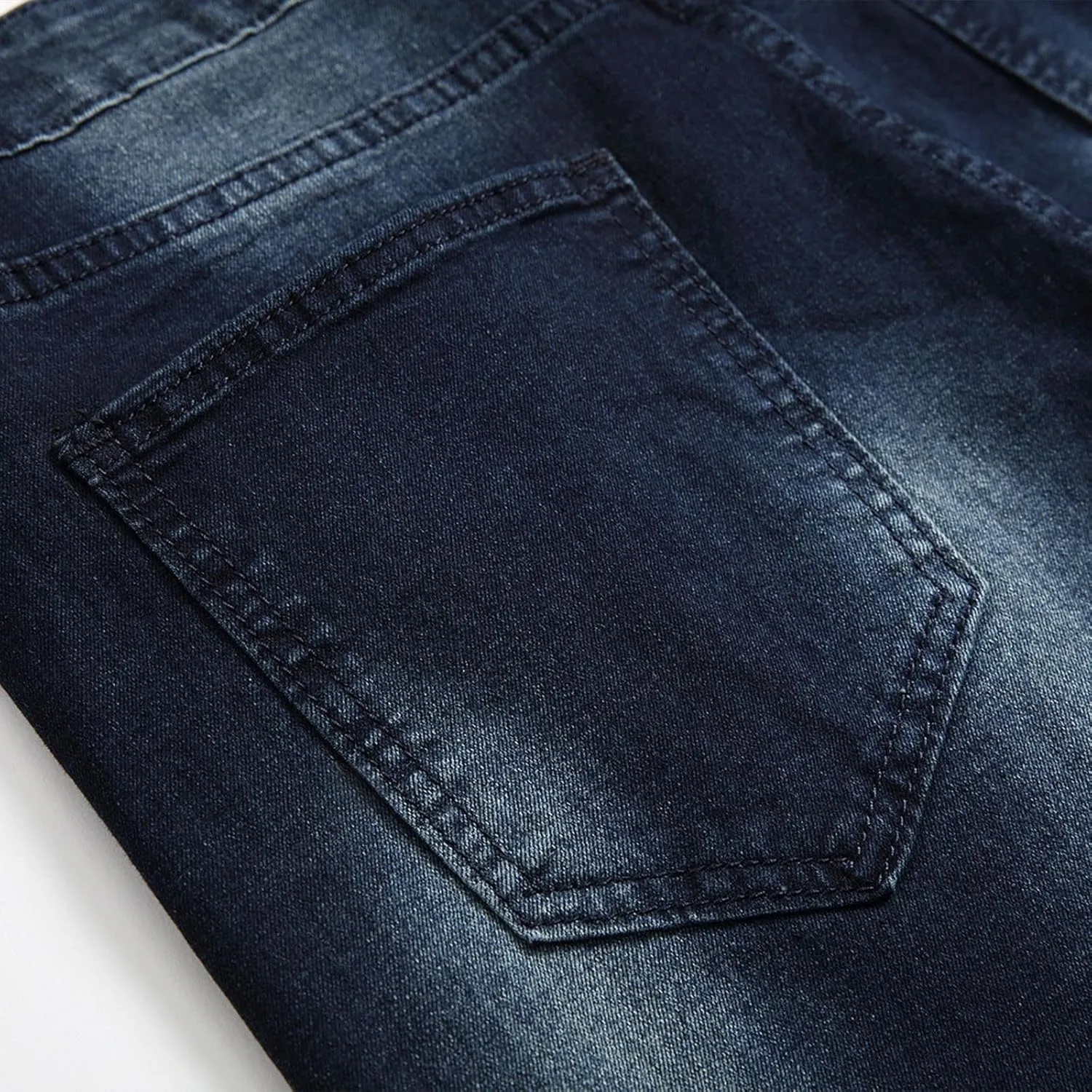 Jeans for Men 2023 Straight Stretch Cotton Denim Pants Casual Stylish Buckle Zipper Distressed Stretchy Trousers