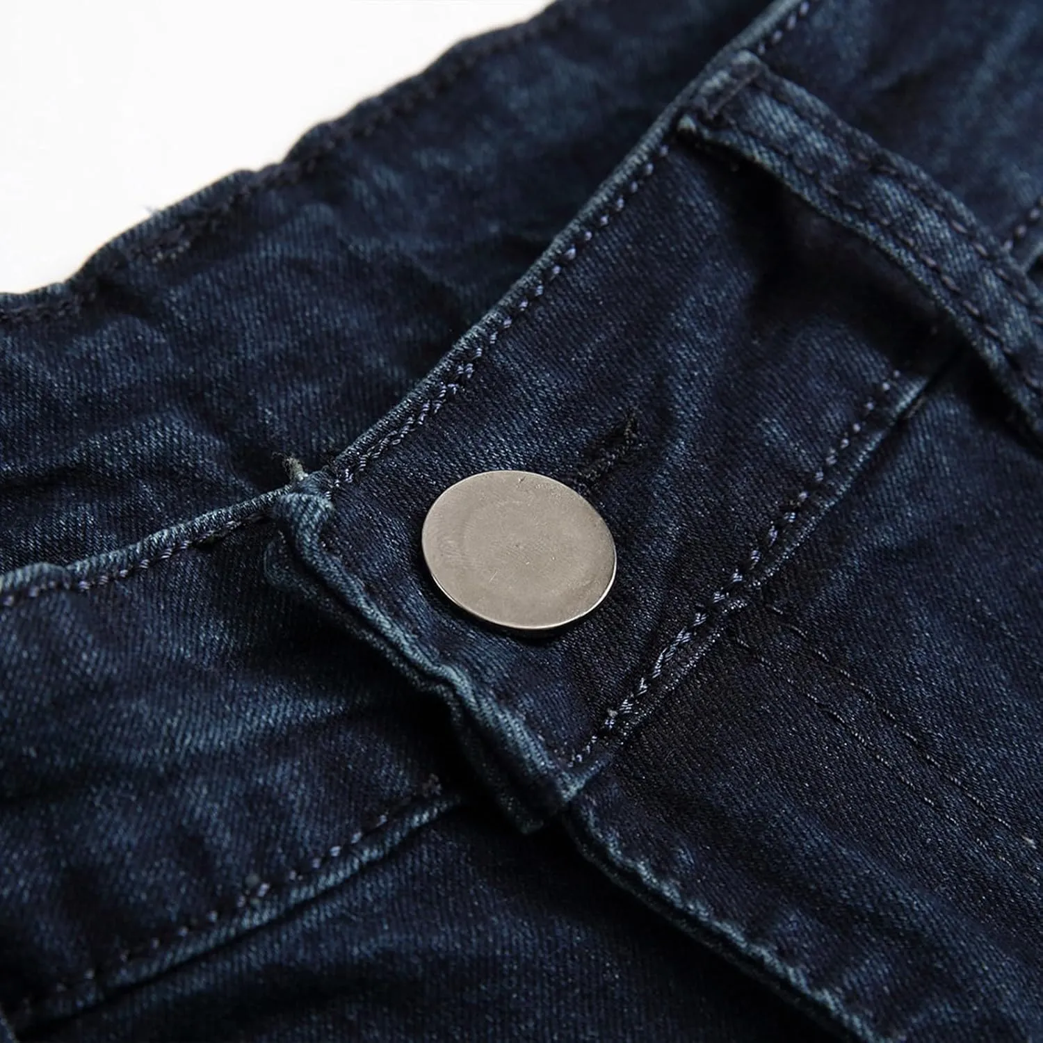 Jeans for Men 2023 Straight Stretch Cotton Denim Pants Casual Stylish Buckle Zipper Distressed Stretchy Trousers