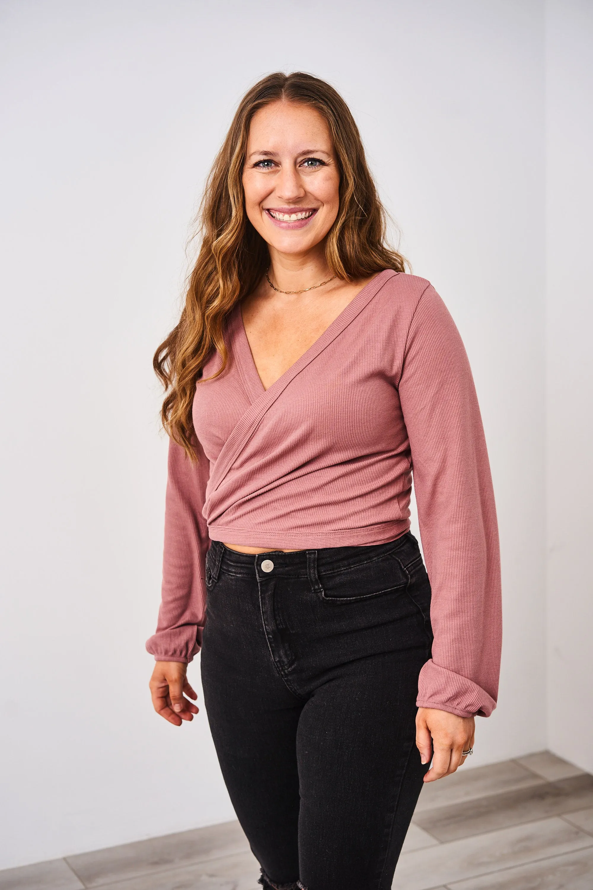Latched Mama Ribbed Long Sleeve Nursing Wrap Top - Final Sale