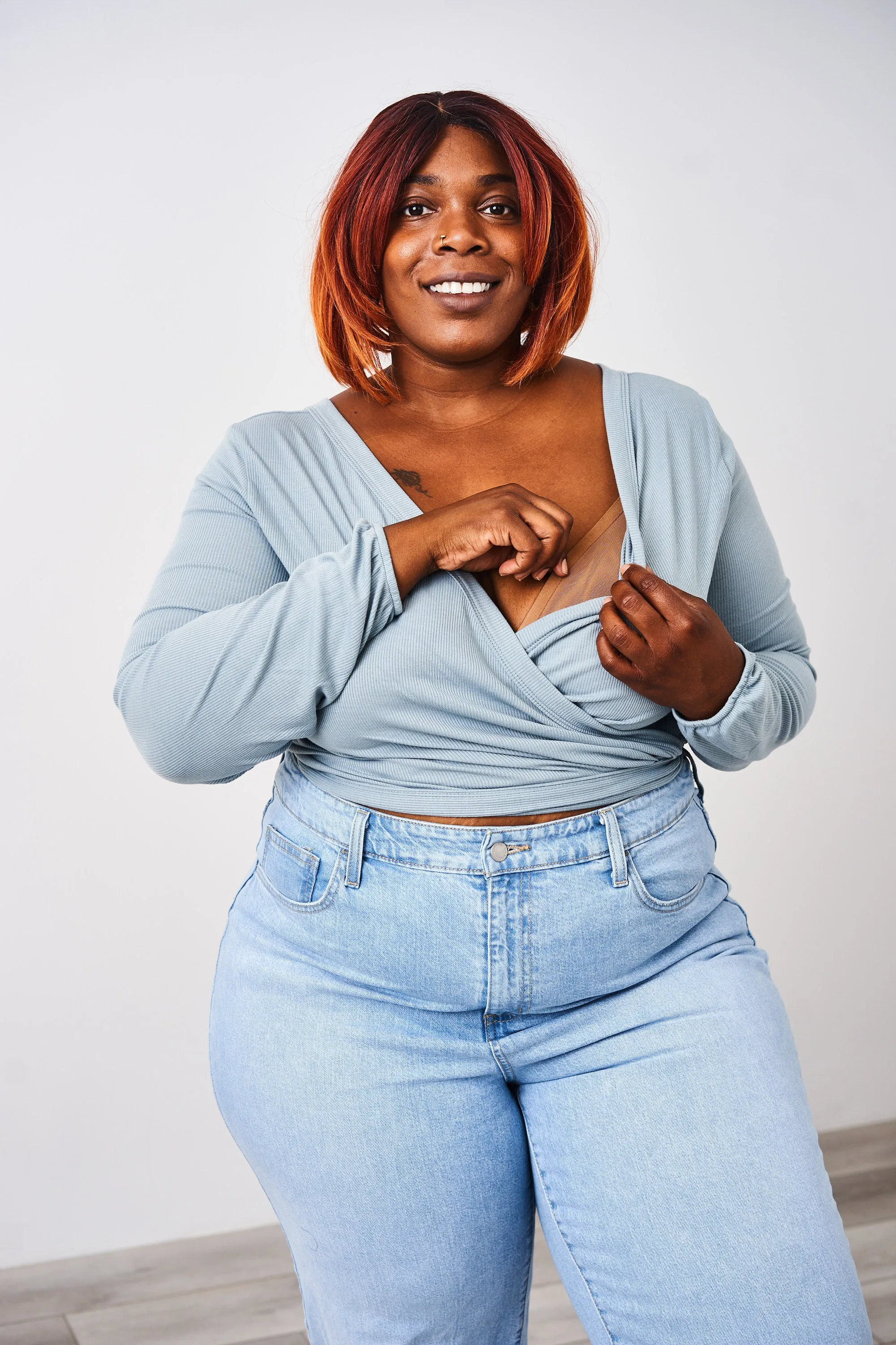 Latched Mama Ribbed Long Sleeve Nursing Wrap Top - Final Sale