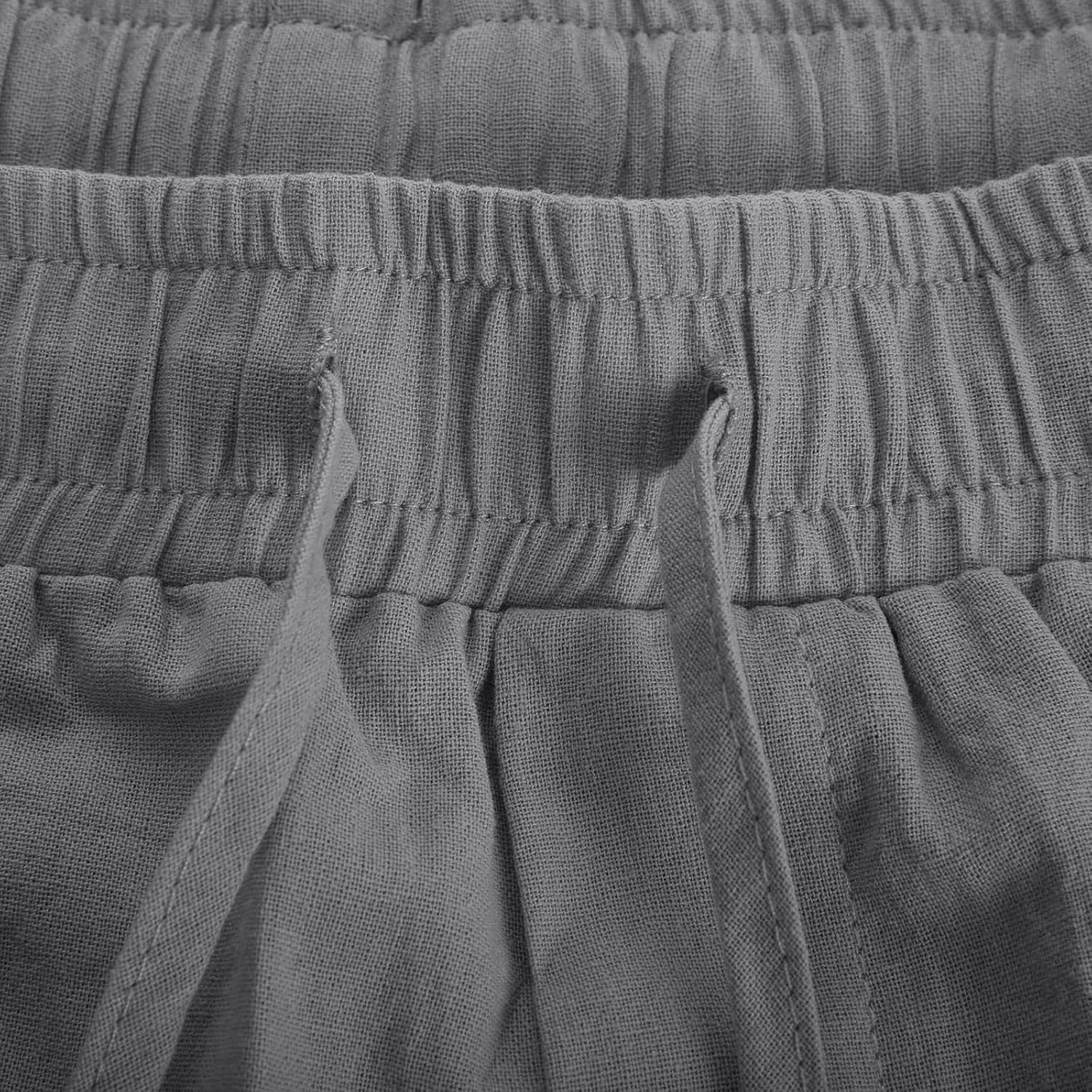Linen Pants for Men 2023 Casual Stylish Drawstring Cotton Trousers Regular Fit Elastic Waist Solid Straight Legs