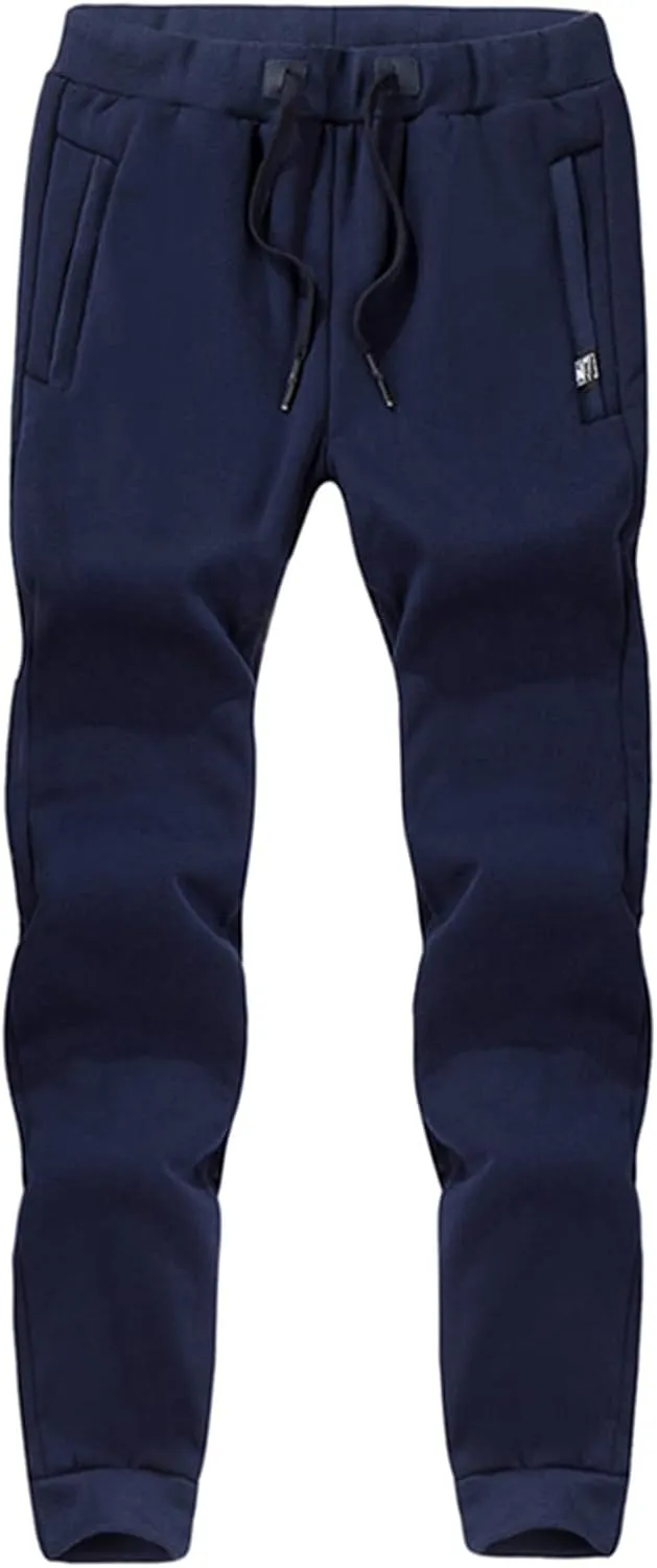 Lounge Pants for Men 2023 Casual Stylish Drawstring Elastic Waist Solid Warm Pant with Pockets Thickened Trousers