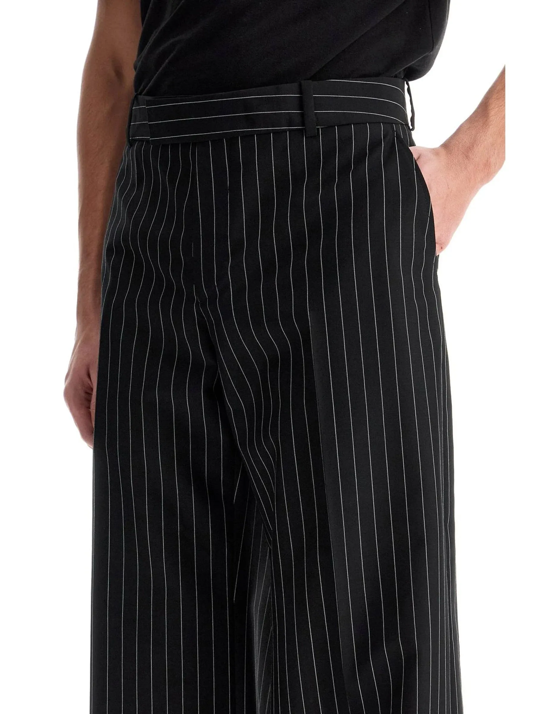 Low-Rise Pinstripe Trousers