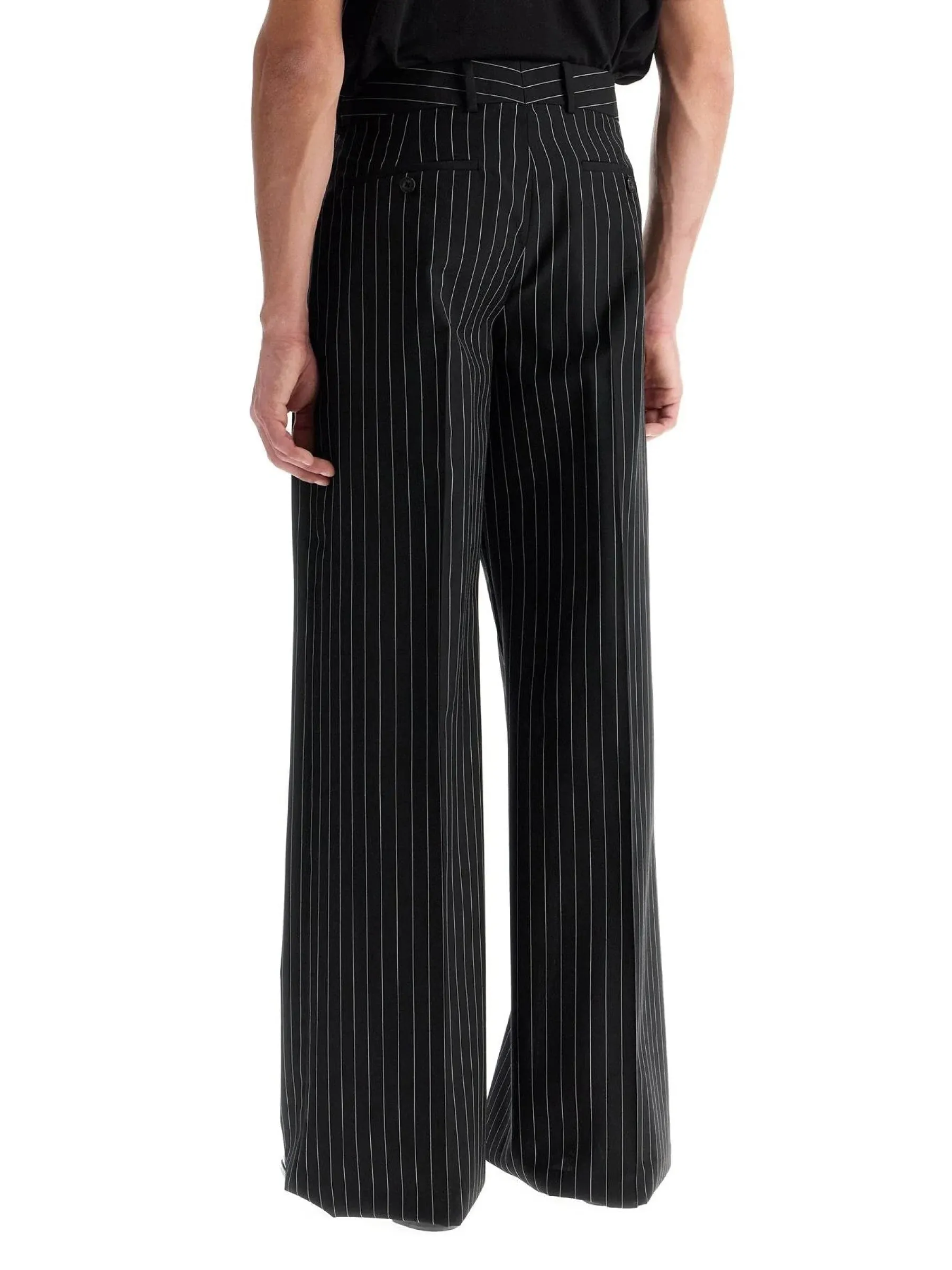 Low-Rise Pinstripe Trousers