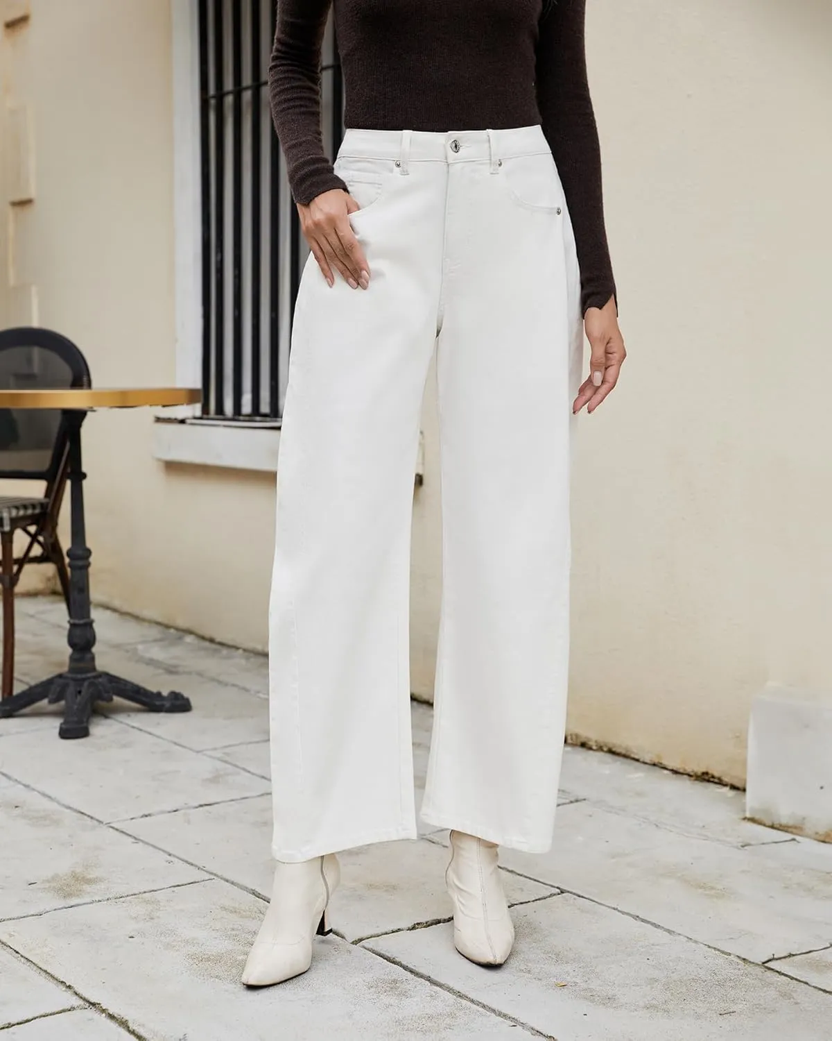 luvamia Barrel Jeans for Women High Waisted Trendy Baggy Stretch Denim Side Seamed Trouser Jeans Loose Fit Jean Pants
