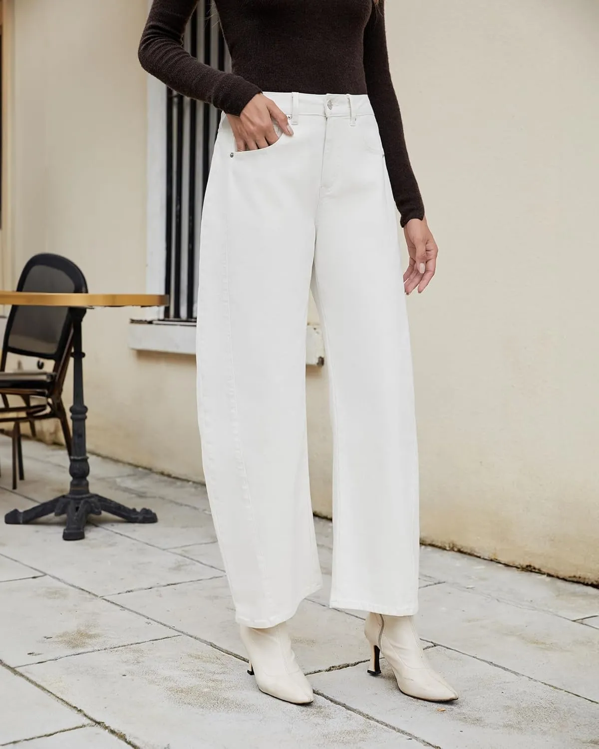 luvamia Barrel Jeans for Women High Waisted Trendy Baggy Stretch Denim Side Seamed Trouser Jeans Loose Fit Jean Pants