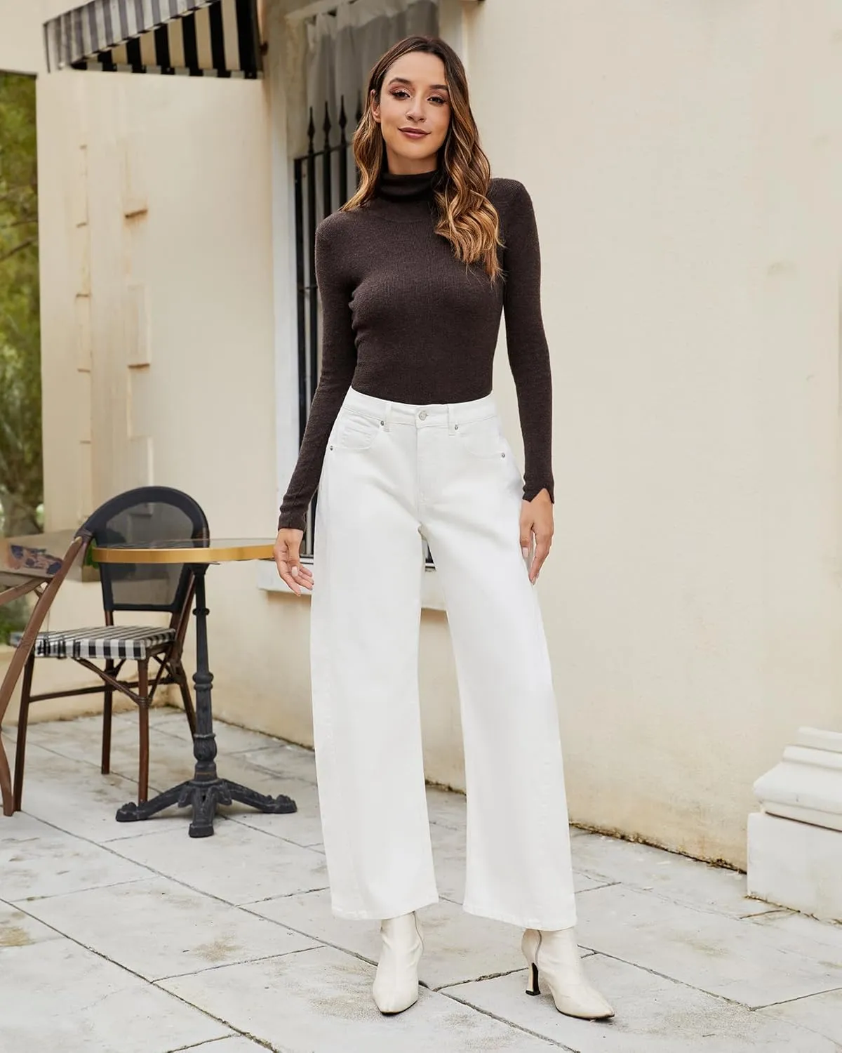 luvamia Barrel Jeans for Women High Waisted Trendy Baggy Stretch Denim Side Seamed Trouser Jeans Loose Fit Jean Pants