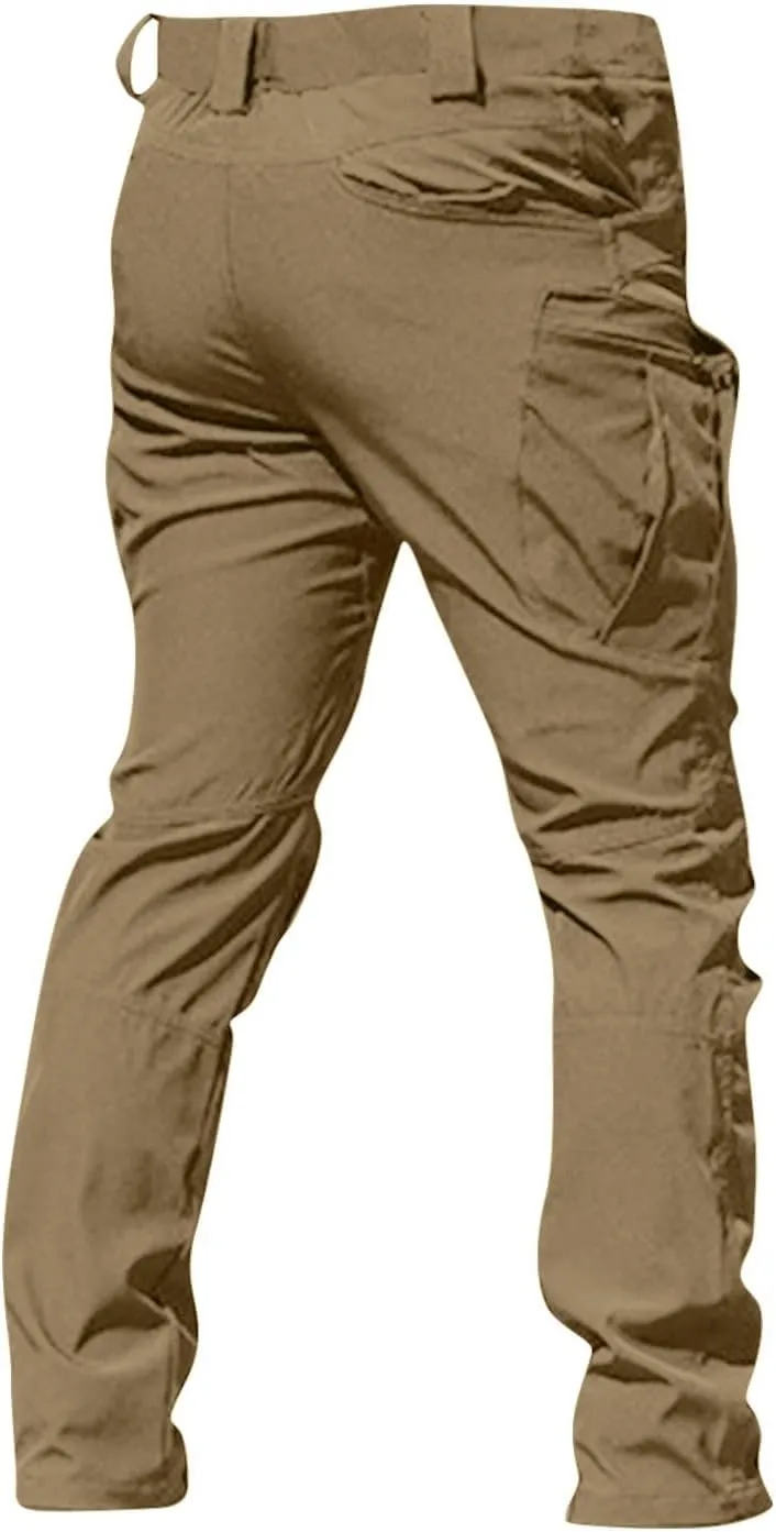 Men Cargo Pants with Pockets Ripstop Stretch Skinny Fit Hiking Pants Stylish Trousers Workout Joggers Baggy Pants